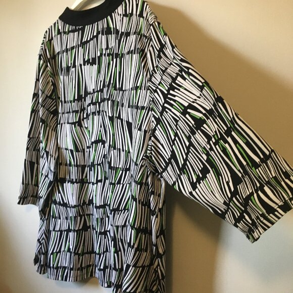 Surreal Warped Book Shelf Black Rhinestone Tunic Blouse - Picture 8 of 16